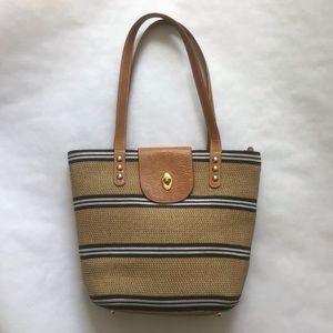 Eric Javits striped straw bag tote purse